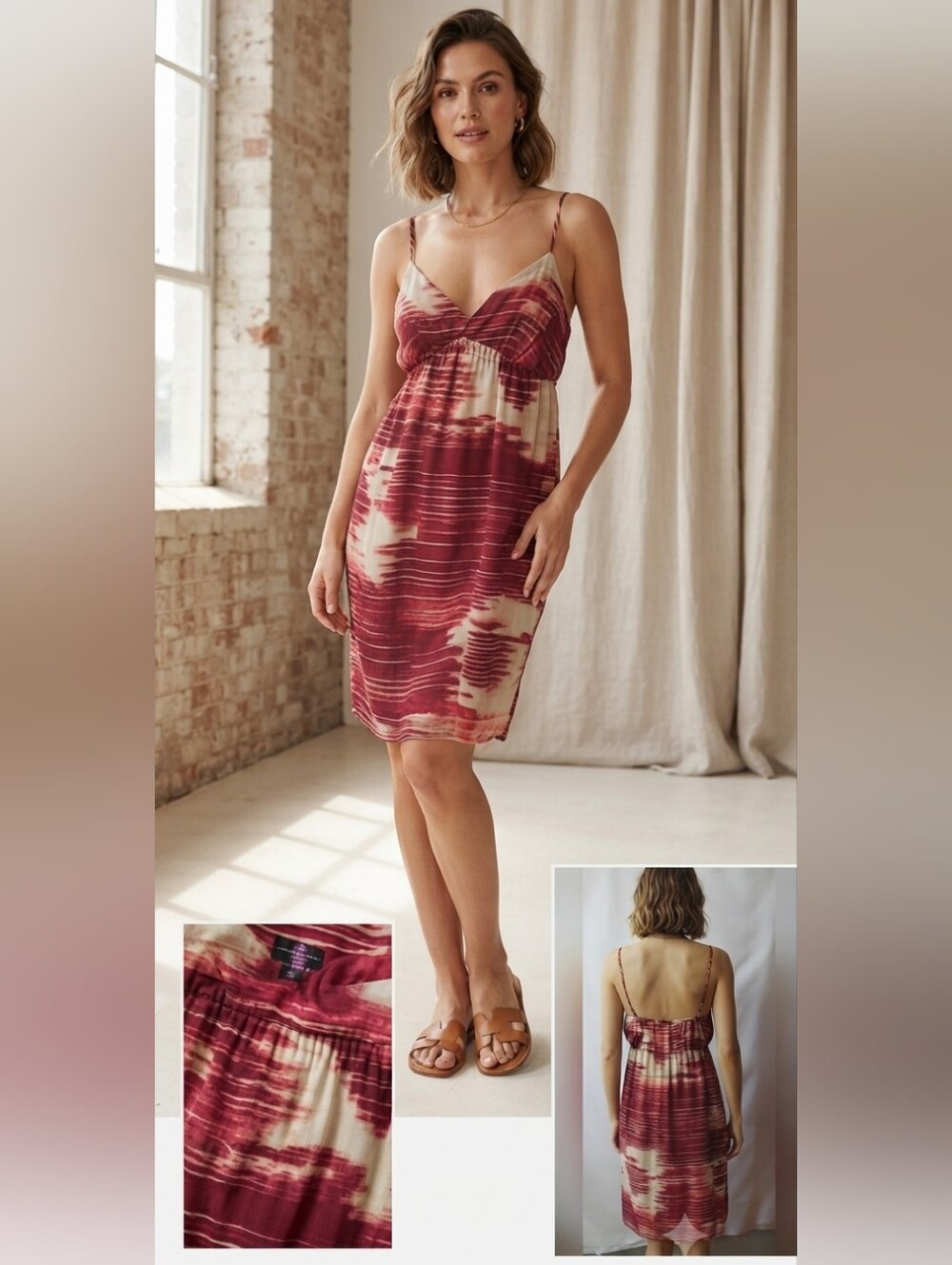 Massimo Burgundy Summer Dress Sz M
